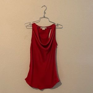 Michael Kors Red Cowl Neck Sleeveless Blouse